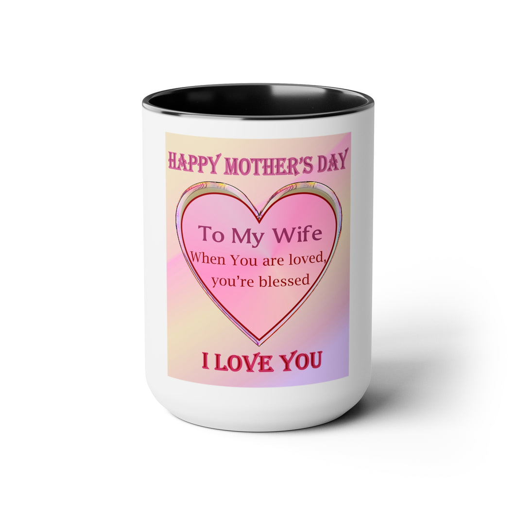Two-Tone Coffee Mugs, 15oz